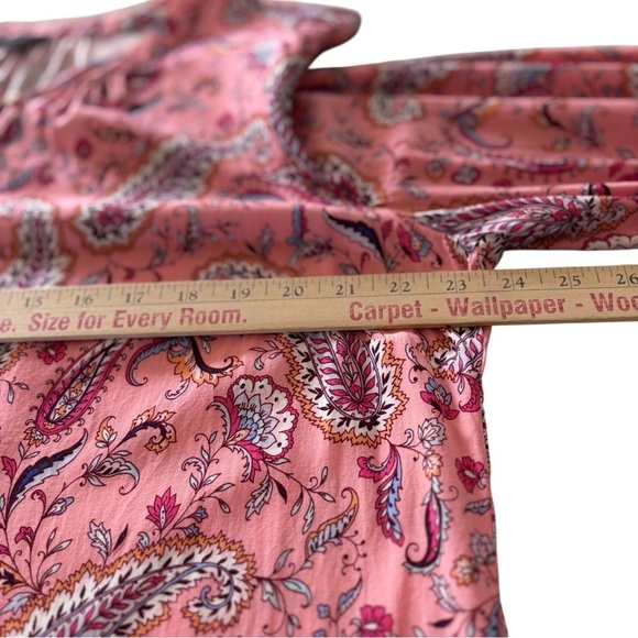Talbots Band Collar Popover Top Plus 2Xp Pink Dancing Paisley Long Sleeve Blouse - Picture 13 of 16